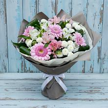 Букет цветов из:  Герберы, Альстромерии и Хризантемы в Чертково