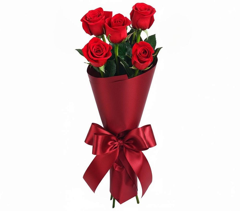 Букет 5 Красных роз Эдлесс Лав в Чертково