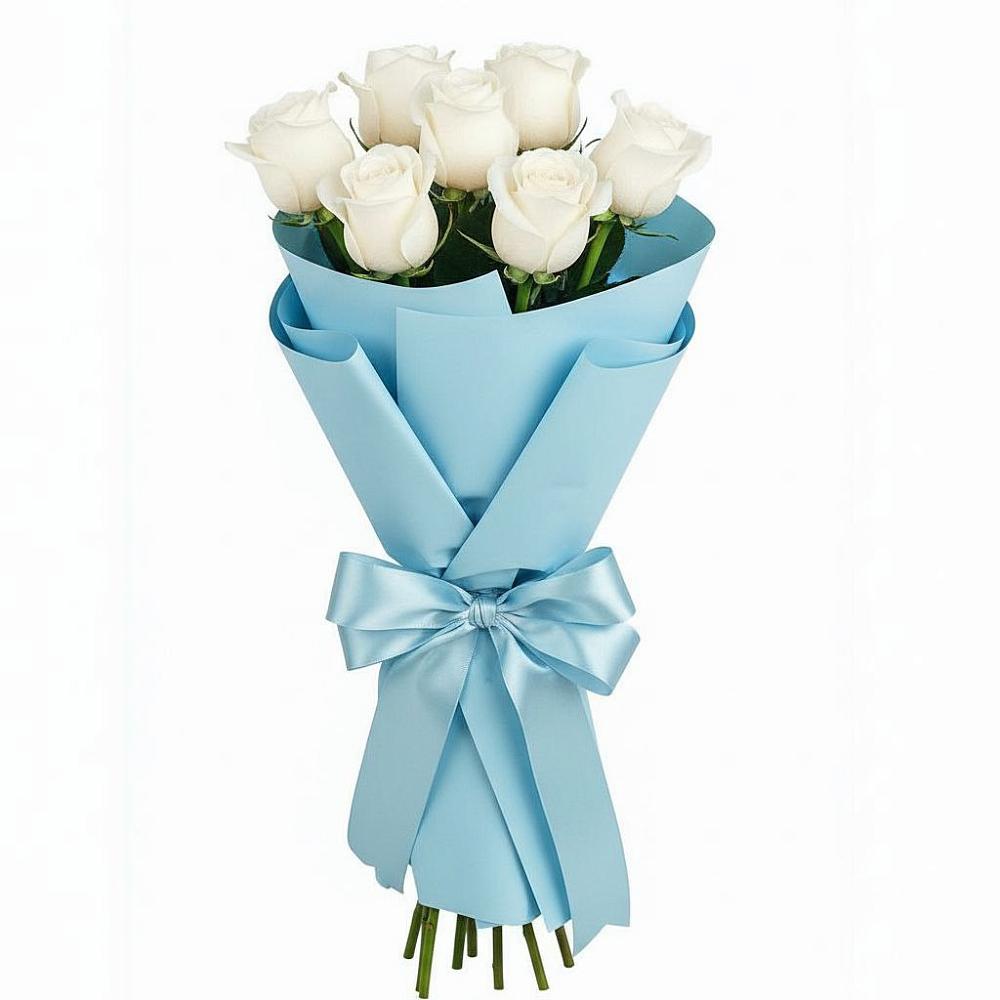 Букет 7 белых роз Проуд в Чертково