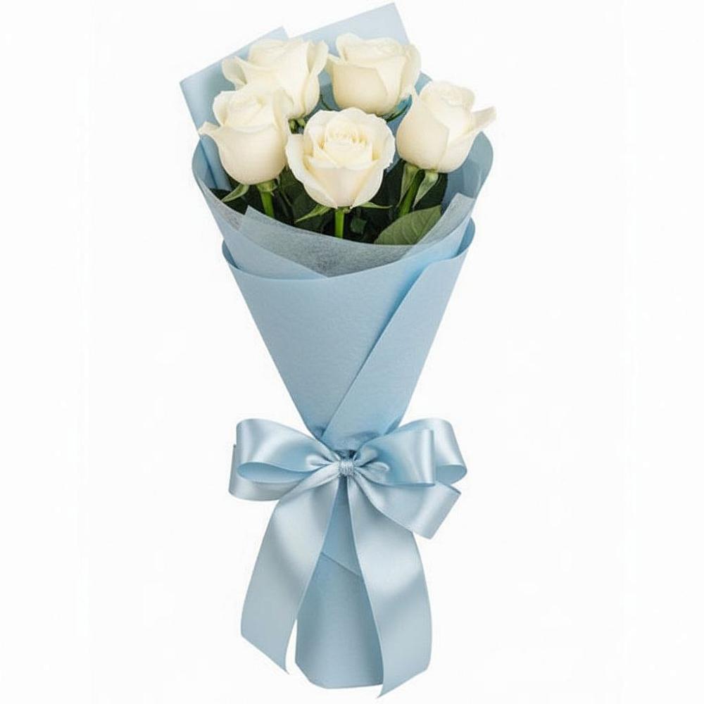Букет 5 Белых роз Проуд в Чертково