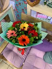 Букет цветов из:  Герберы, Хризантемы и Альстромерии #REPLACE_PRED# Чертково