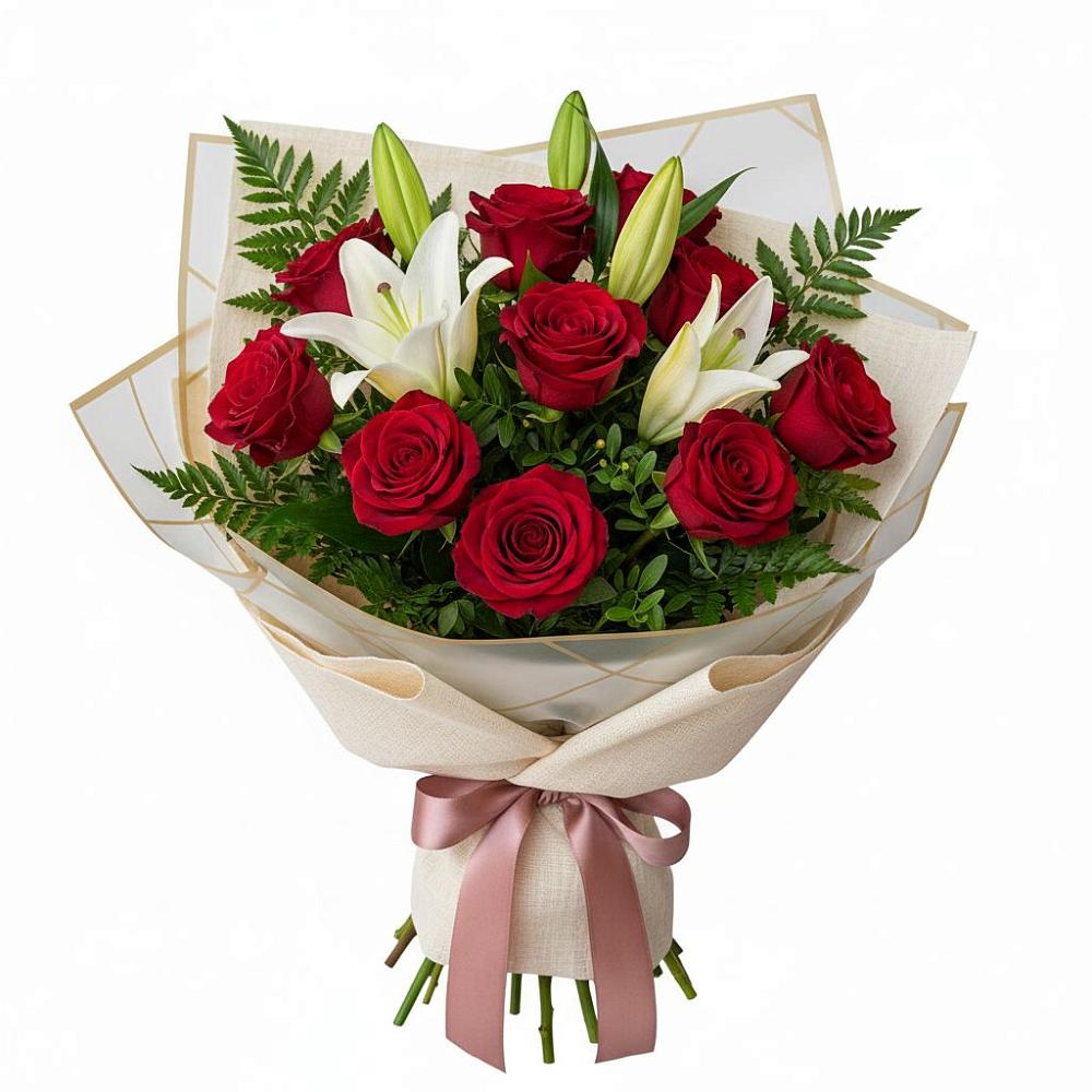 Букет цветов из: Лилии и Розы в Чертково