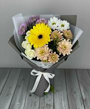 Букет цветов из:  Розы, Герберы и Хризантемы в Чертково