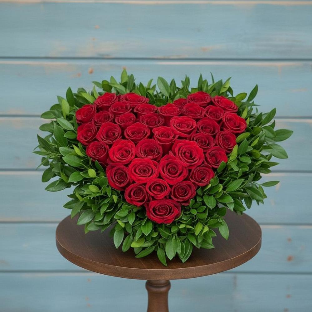 Цветочная композиция из Розы в виде сердца в Чертково