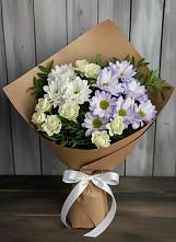 Букет цветов из:  Хризантемы и Розы в Чертково