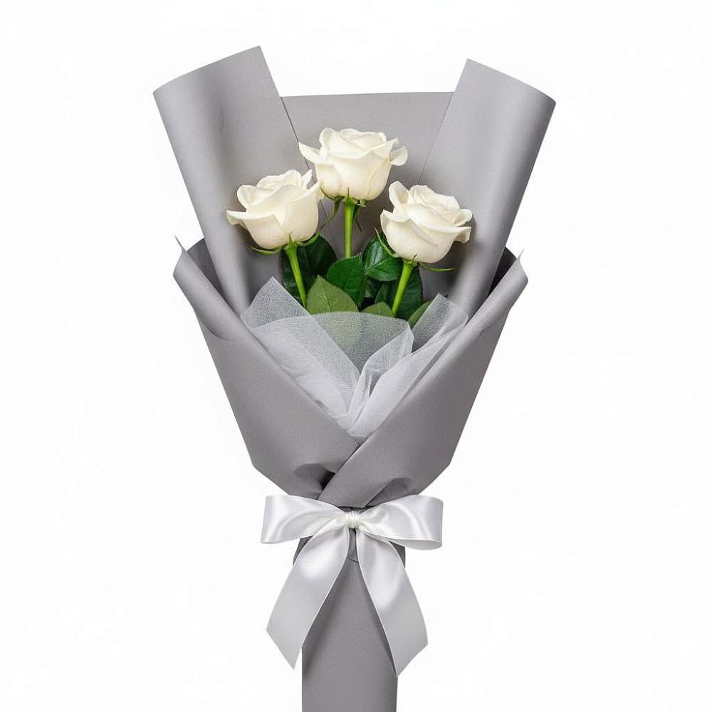 Букет 3 белые розы в Чертково
