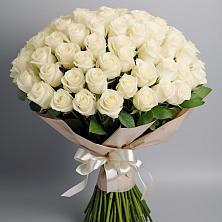 Букет 101 беля роза Белоснежка в Чертково
