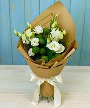 Букет цветов из:  Хризантемы и Лизиантусы #REPLACE_PRED# Чертково