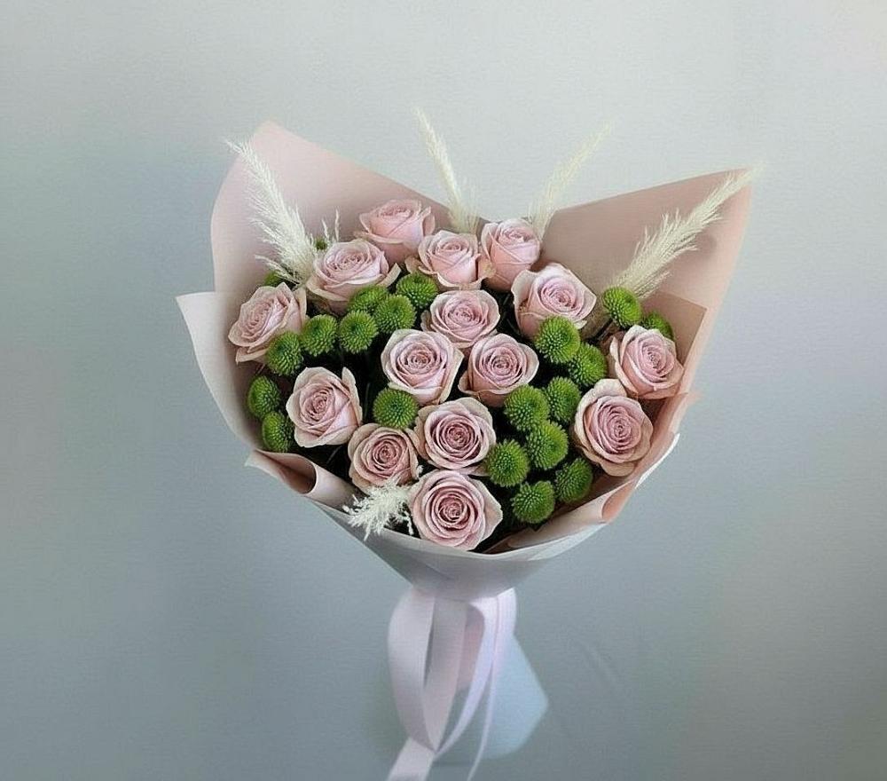 Букет цветов из: Розы и Хризантемы в Чертково