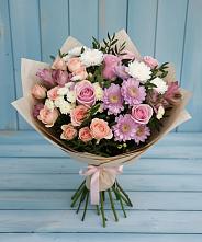 Букет цветов из:  Хризантемы, Розы и Альстромерии #REPLACE_PRED# Чертково