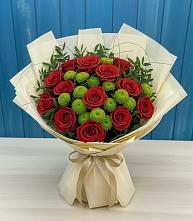 Букет цветов из:  Розы и Хризантемы в Чертково