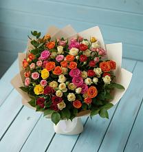 Букет Микс из разноцветных кустовых роз #REPLACE_PRED# Чертково